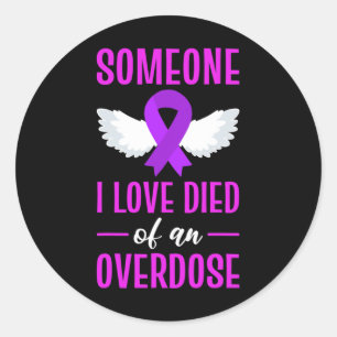 Sticker Rond Ruban Quelqu'Un Que J'Aime Est Mort D'Un Angel De