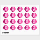 Sticker Rond Ruban rose (Feuille)