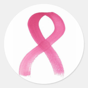 Sticker Rond Ruban rose