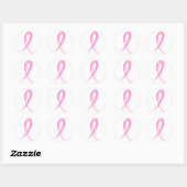 Sticker Rond Ruban rose 2 Cancer du sein (Feuille)