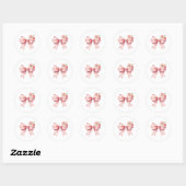Sticker Rond Ruban Rose Clair et Fleurs (Feuille)