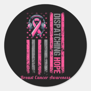 Sticker Rond Ruban rose de sensibilisation au cancer du sein ch
