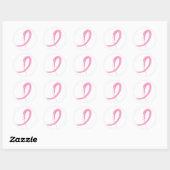 Sticker Rond Ruban rose du cancer du sein A4 (Feuille)