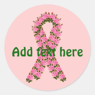 Sticker Rond Ruban rose fait de roses roses roses