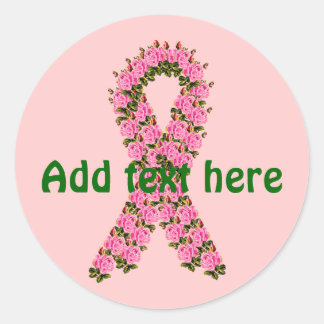 Sticker Rond Ruban rose fait de roses roses roses