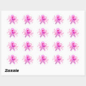 Sticker Rond Ruban rose Hope Love Cure (Feuille)