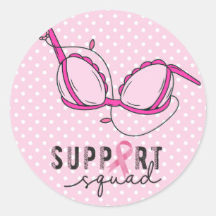 Sticker Rond Ruban rose pour la sensibilisation au cancer du se