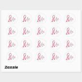 Sticker Rond Ruban rose vie (Feuille)