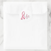 Sticker Rond Ruban rose vie (Sac)