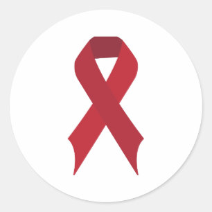 Sticker Rond Ruban rouge