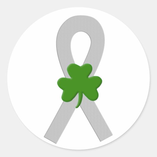 Sticker Rond Ruban Shamrock gris (Devant)