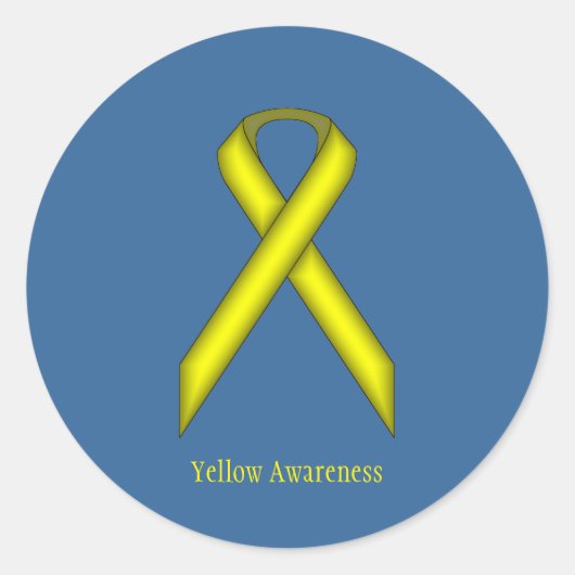 Sticker Rond Ruban standard jaune par Kenneth Yoncich (Devant)