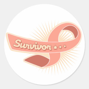 Sticker Rond Ruban survivant du cancer de l'endométrie