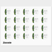 Sticker Rond Ruban tartan vert merci (Feuille)