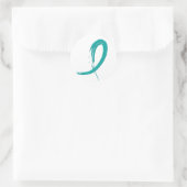 Sticker Rond Ruban Turquoise A4 du PCOS (Sac)