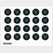 Sticker Rond Ruban turquoise Avec Papillons - Sensibilisation P (Feuille)