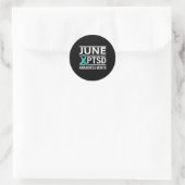 Sticker Rond Ruban turquoise juin Mois de sensibilisation au SS (Sac)