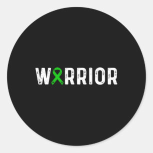 Sticker Rond Ruban vert de sensibilisation aux guerriers de la