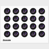 Sticker Rond Ruban violet de sensibilisation (Feuille)