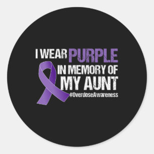 Sticker Rond Ruban Violet de Sensibilisation au Surdosage Mémoi