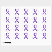 Sticker Rond Ruban Violet Lymphoma de Hodgkin 3 (Feuille)