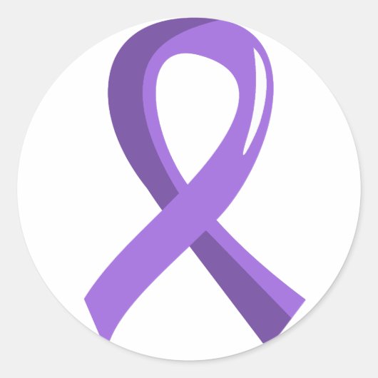 Sticker Rond Ruban Violet Lymphoma de Hodgkin 3 (Devant)