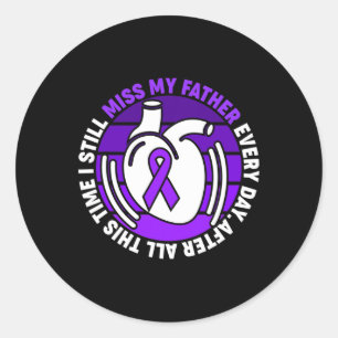 Sticker Rond Ruban Violet Sensibilisation au Surdosage Manque M