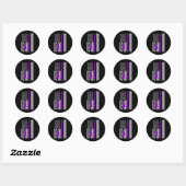 Sticker Rond Ruban Violet. Sensibilisation aux surdoses 5 (Feuille)