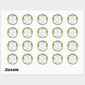 Sticker Rond Rubans de mariage italiens en forme de citrons ave (Feuille)