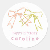 Sticker Rond Rubans et vaches Anniversaire (Devant)