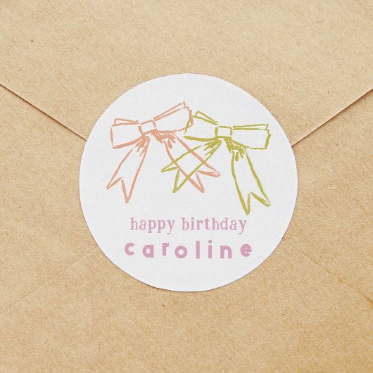 Sticker Rond Rubans et vaches Anniversaire