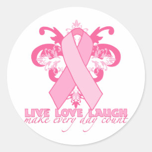 Sticker Rond Rubans roses tous les jours