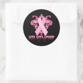 Sticker Rond Rubans roses tous les jours (Sac)