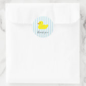 Sticker Rond Rubber Duck Party Blue Stripe (Sac)