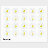 Sticker Rond Rubber Duck Waddle It Be Baby Gender Reveal (Feuille)