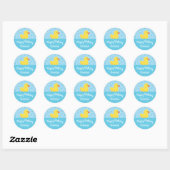 Sticker Rond Rubber Ducky 1er Anniversaire Fête Enfants bébé (Feuille)