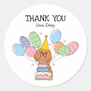 Sticker Rond Ruby Cavalier King Charles Spaniel Anniversaire