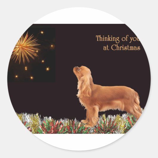 Sticker Rond Ruby Christmas Cavalier (Devant)