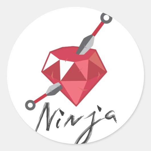 Sticker Rond Ruby Ninja Gemstone Geek (Devant)