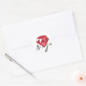 Sticker Rond Ruby Ninja Gemstone Geek (Enveloppe)