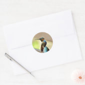 Sticker Rond Ruby perché et petit colibri vert (Enveloppe)