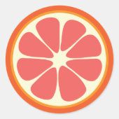 Sticker Rond Ruby Red Grapefruit Juicy Sweet Citrus Fruit Slice (Devant)