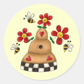 Sticker Rond ruche de printemps