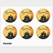 Sticker Rond Ruche maison hantée ou collants (Feuille)