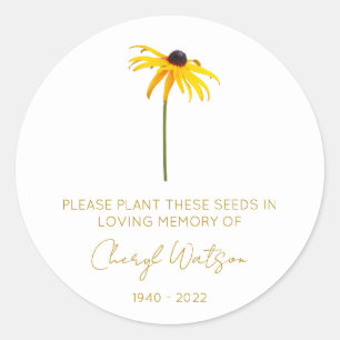 Sticker Rond Rudbeckia à yeux noirs Paquet de graines de souv