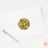 Sticker Rond Rudbekia jaune (Enveloppe)