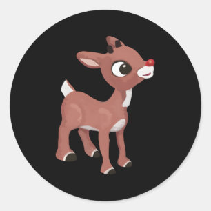 Sticker Rond Rudolph Red Nosed Reindeer Pyjamas