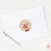 Sticker Rond Rudolph the Reindeer Christmas Art (Enveloppe)