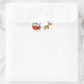 Sticker Rond Rudolph Volant Kris Kringle Dans Son Sleigh (Sac)