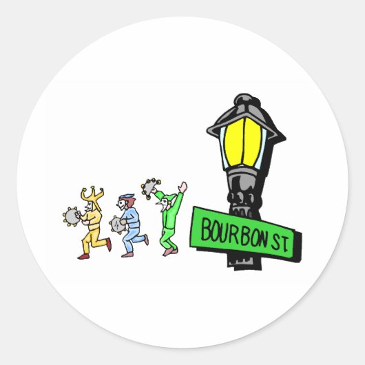 Sticker Rond Rue Bourbon (Devant)